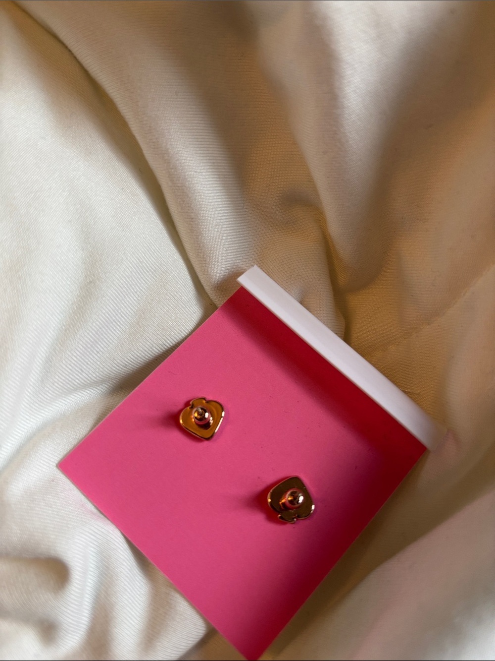 kate spade Scarlet blossom rose Gold-Tone Pink Crystal layered Stud Earrings - Picture 6 of 10